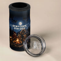 Raccoons Campfire Stay Cozy Stay Wild 4 in 1 Can Cooler Tumbler Starry Night Forest Wildlife