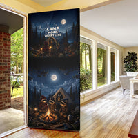 Raccoons Campfire Stay Cozy Stay Wild Door Cover Starry Night Forest Wildlife