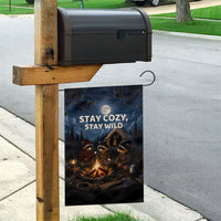 Raccoons Campfire Stay Cozy Stay Wild Garden Flag Starry Night Forest Wildlife