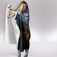 Raccoons Campfire Stay Cozy Stay Wild Hooded Blanket Starry Night Forest Wildlife