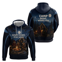 Raccoons Campfire Stay Cozy Stay Wild Hoodie Starry Night Forest Wildlife