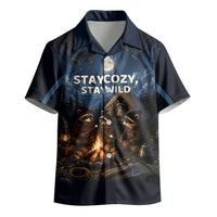 Raccoons Campfire Stay Cozy Stay Wild Kid Hawaiian Shirt Starry Night Forest Wildlife