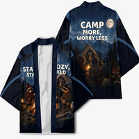 Raccoons Campfire Stay Cozy Stay Wild Kimono Starry Night Forest Wildlife