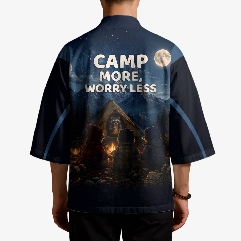 Raccoons Campfire Stay Cozy Stay Wild Kimono Starry Night Forest Wildlife