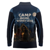 Raccoons Campfire Stay Cozy Stay Wild Long Sleeve Polo Shirt Starry Night Forest Wildlife