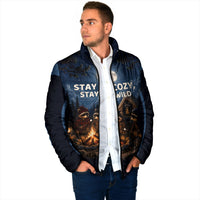 Raccoons Campfire Stay Cozy Stay Wild Padded Jacket Starry Night Forest Wildlife