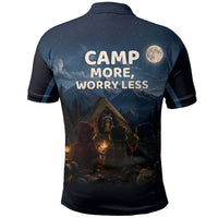 Raccoons Campfire Stay Cozy Stay Wild Polo Shirt Starry Night Forest Wildlife