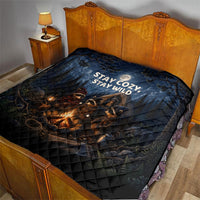 Raccoons Campfire Stay Cozy Stay Wild Quilt Starry Night Forest Wildlife