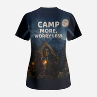 Raccoons Campfire Stay Cozy Stay Wild Scrub Top Starry Night Forest Wildlife