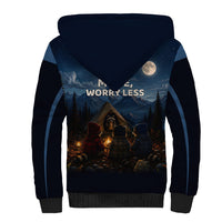 Raccoons Campfire Stay Cozy Stay Wild Sherpa Hoodie Starry Night Forest Wildlife