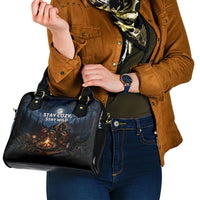 Raccoons Campfire Stay Cozy Stay Wild Shoulder Handbag Starry Night Forest Wildlife