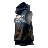 Raccoons Campfire Stay Cozy Stay Wild Sleeveless Hoodie Starry Night Forest Wildlife