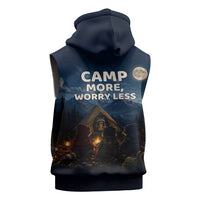 Raccoons Campfire Stay Cozy Stay Wild Sleeveless Zip Hoodie Starry Night Forest Wildlife