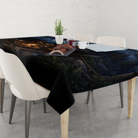 Raccoons Campfire Stay Cozy Stay Wild Tablecloth Starry Night Forest Wildlife