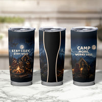 Raccoons Campfire Stay Cozy Stay Wild Tumbler Cup Starry Night Forest Wildlife