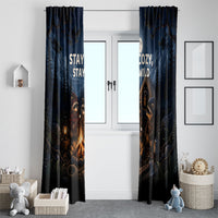 Raccoons Campfire Stay Cozy Stay Wild Window Curtain Starry Night Forest Wildlife