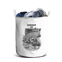 Raccoon I Am Not A Raccoon I Am A Trash Panda Laundry Basket Funny Animal Meme Grayscale Sketch Illustration
