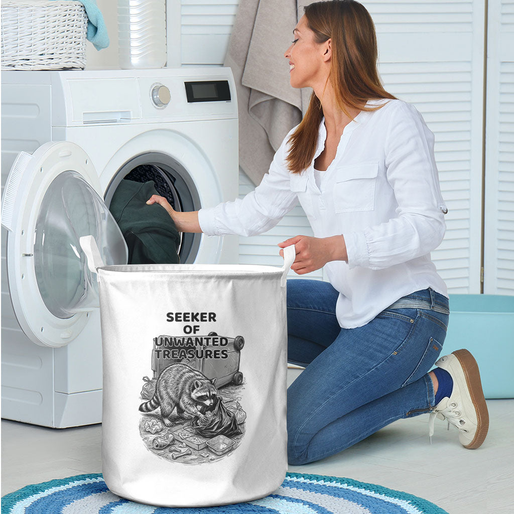 Raccoon I Am Not A Raccoon I Am A Trash Panda Laundry Basket Funny Animal Meme Grayscale Sketch Illustration