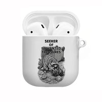 Raccoon I Am Not A Raccoon I Am A Trash Panda AirPods Case Funny Animal Meme Grayscale Sketch Illustration