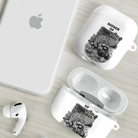 Raccoon I Am Not A Raccoon I Am A Trash Panda AirPods Case Funny Animal Meme Grayscale Sketch Illustration