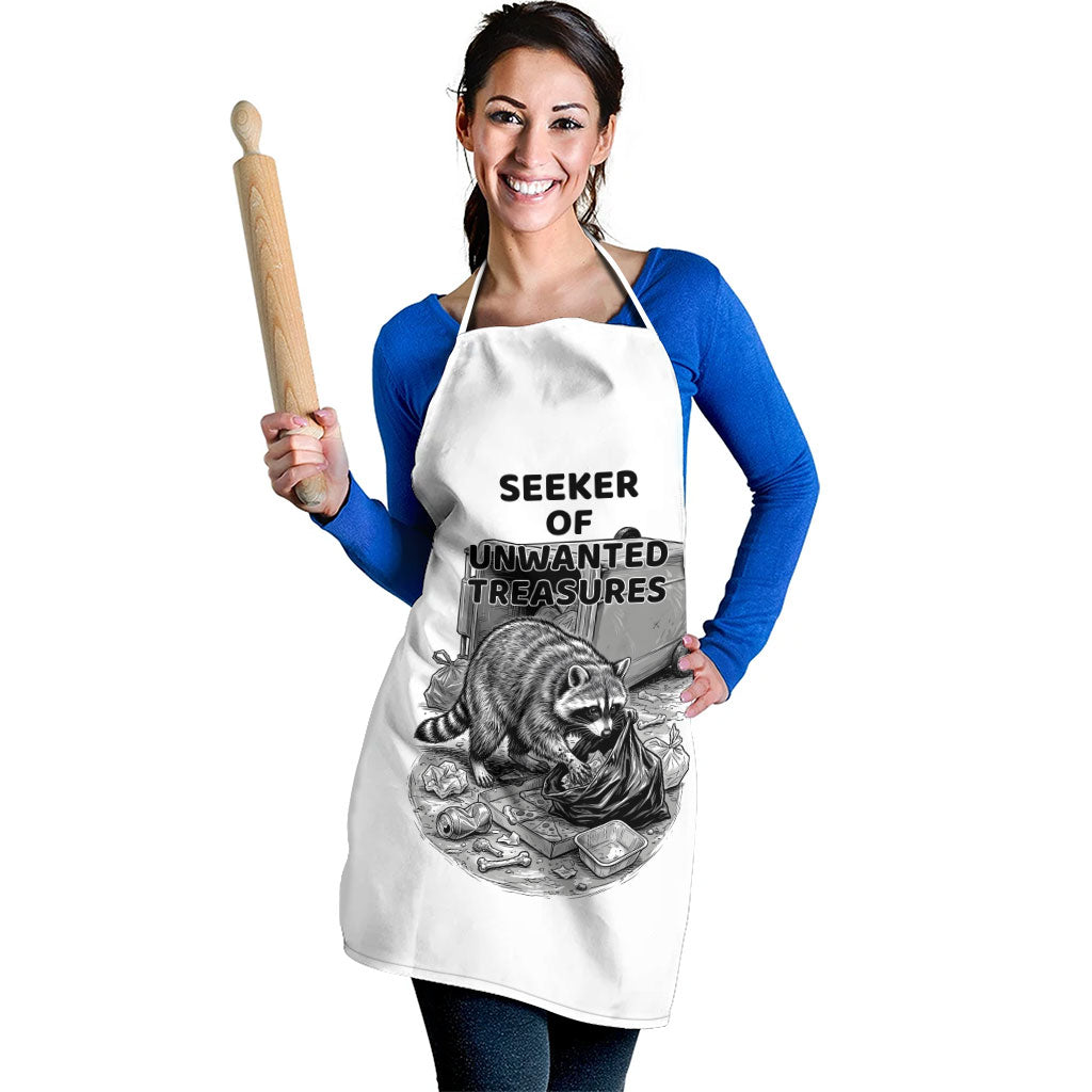 Raccoon I Am Not A Raccoon I Am A Trash Panda Apron Funny Animal Meme Grayscale Sketch Illustration