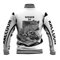 Raccoon I Am Not A Raccoon I Am A Trash Panda Baseball Jacket Funny Animal Meme Grayscale Sketch Illustration