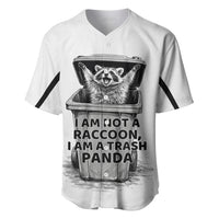 Raccoon I Am Not A Raccoon I Am A Trash Panda Baseball Jersey Funny Animal Meme Grayscale Sketch Illustration