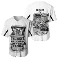 Raccoon I Am Not A Raccoon I Am A Trash Panda Baseball Jersey Funny Animal Meme Grayscale Sketch Illustration