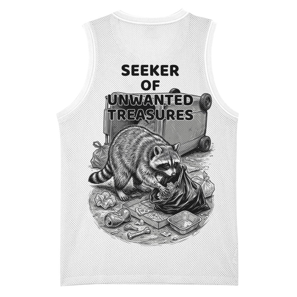 Raccoon I Am Not A Raccoon I Am A Trash Panda Basketball Jersey Funny Animal Meme Grayscale Sketch Illustration