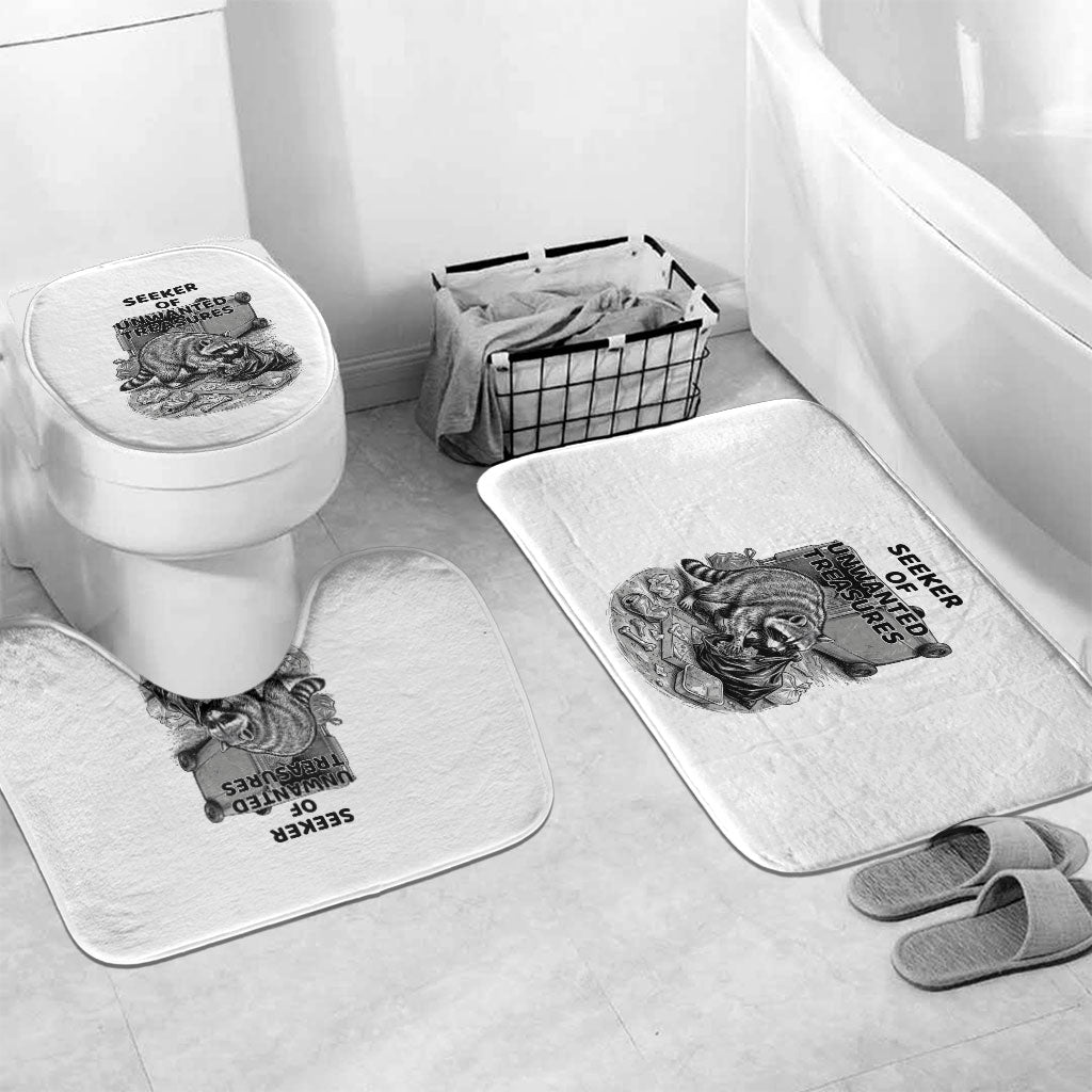 Raccoon I Am Not A Raccoon I Am A Trash Panda Bathroom Set Funny Animal Meme Grayscale Sketch Illustration