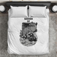Raccoon I Am Not A Raccoon I Am A Trash Panda Bedding Set Funny Animal Meme Grayscale Sketch Illustration