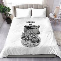 Raccoon I Am Not A Raccoon I Am A Trash Panda Bedding Set Funny Animal Meme Grayscale Sketch Illustration