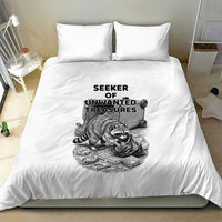 Raccoon I Am Not A Raccoon I Am A Trash Panda Bedding Set Funny Animal Meme Grayscale Sketch Illustration