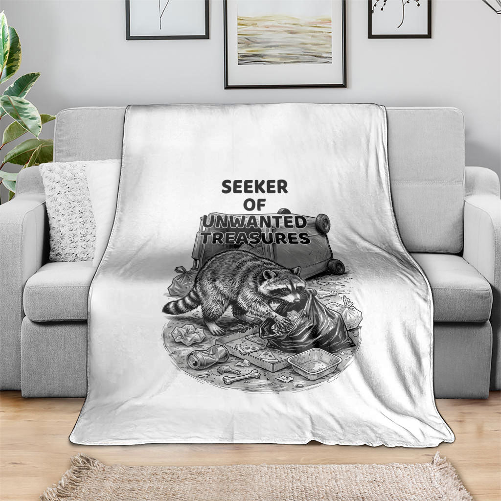 Raccoon I Am Not A Raccoon I Am A Trash Panda Blanket Funny Animal Meme Grayscale Sketch Illustration