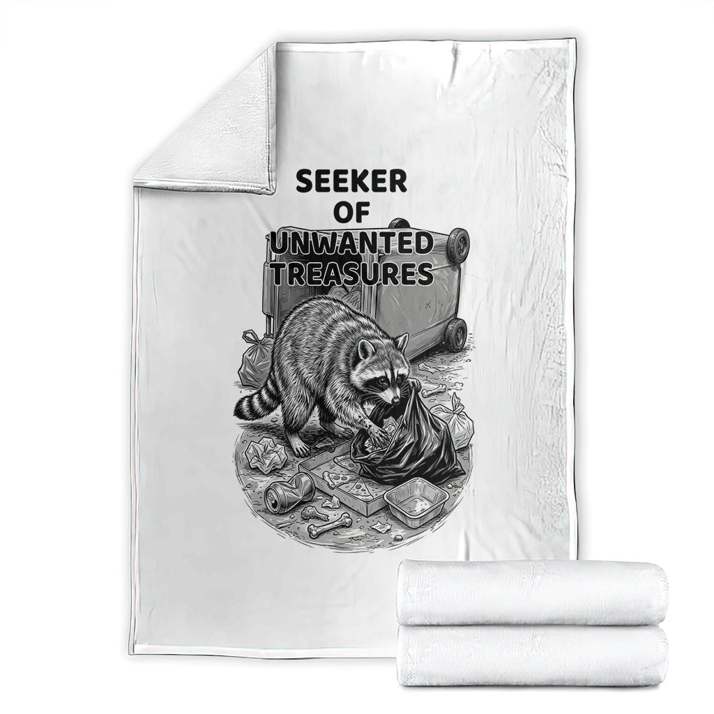 Raccoon I Am Not A Raccoon I Am A Trash Panda Blanket Funny Animal Meme Grayscale Sketch Illustration