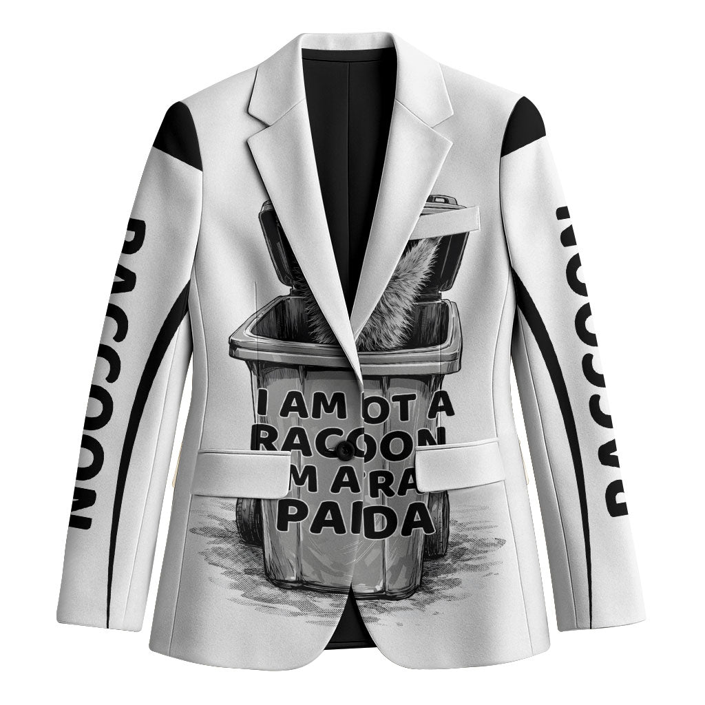 Raccoon I Am Not A Raccoon I Am A Trash Panda Blazer Funny Animal Meme Grayscale Sketch Illustration
