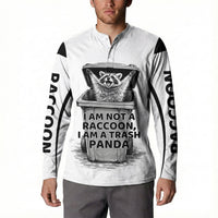 Raccoon I Am Not A Raccoon I Am A Trash Panda Button Sweatshirt Funny Animal Meme Grayscale Sketch Illustration