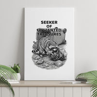 Raccoon I Am Not A Raccoon I Am A Trash Panda Canvas Wall Art Funny Animal Meme Grayscale Sketch Illustration