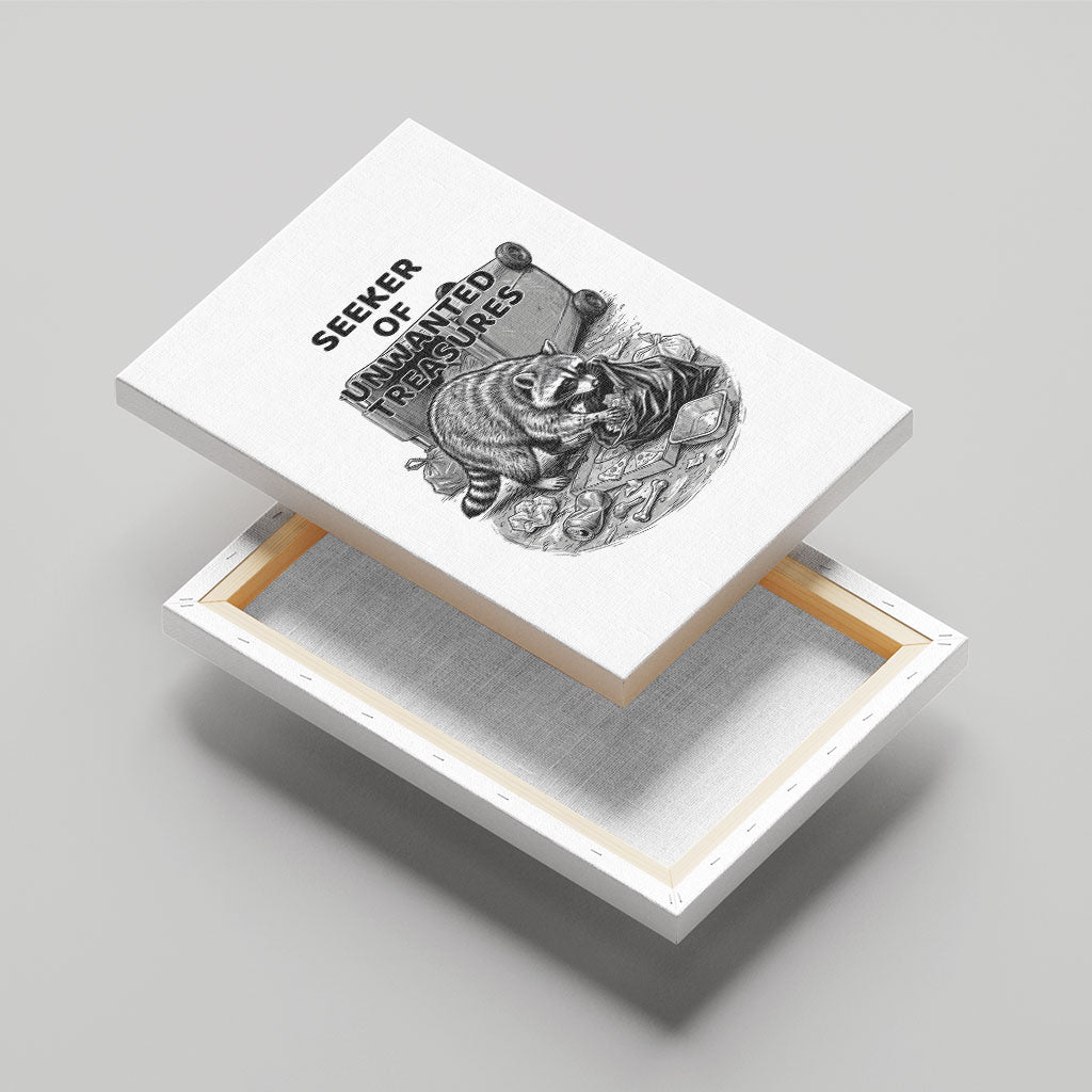 Raccoon I Am Not A Raccoon I Am A Trash Panda Canvas Wall Art Funny Animal Meme Grayscale Sketch Illustration