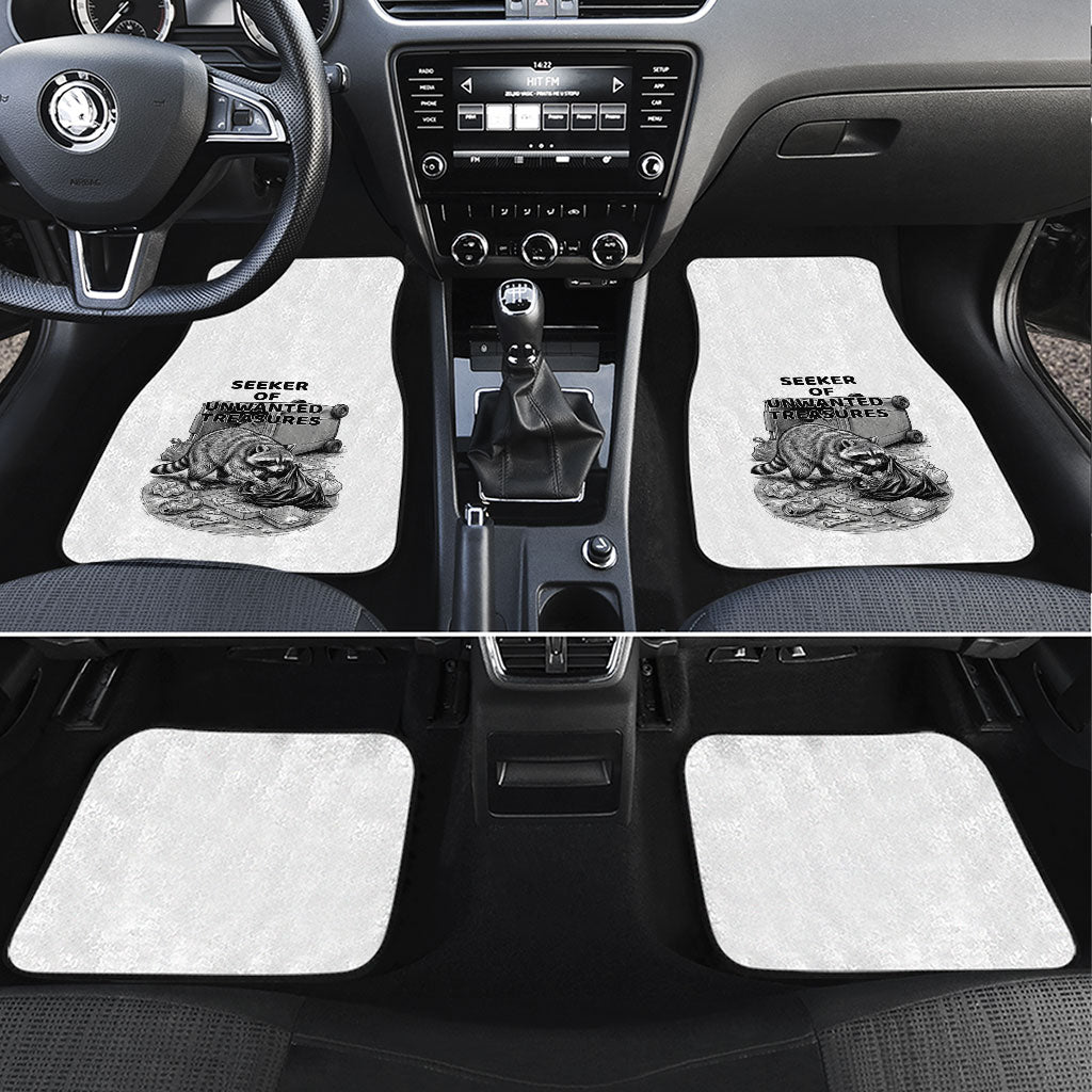 Raccoon I Am Not A Raccoon I Am A Trash Panda Car Mats Funny Animal Meme Grayscale Sketch Illustration