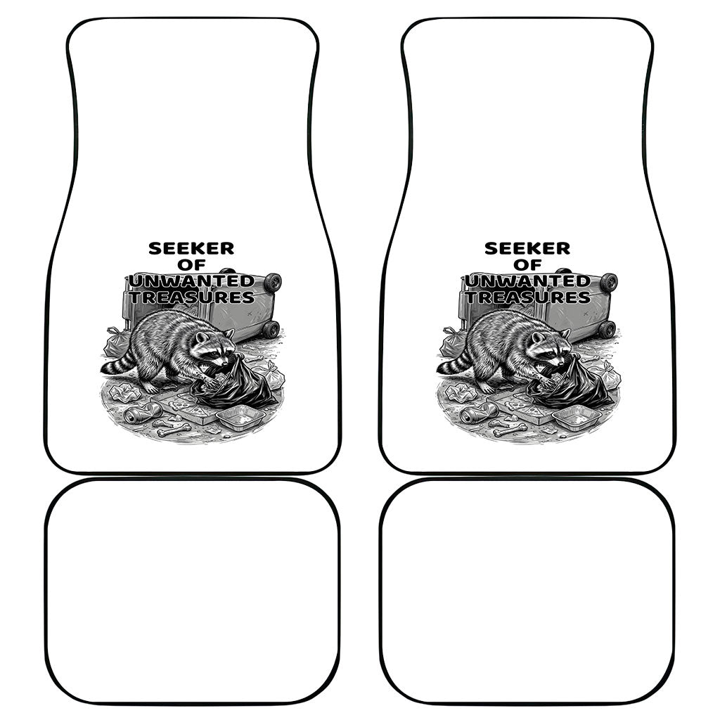 Raccoon I Am Not A Raccoon I Am A Trash Panda Car Mats Funny Animal Meme Grayscale Sketch Illustration