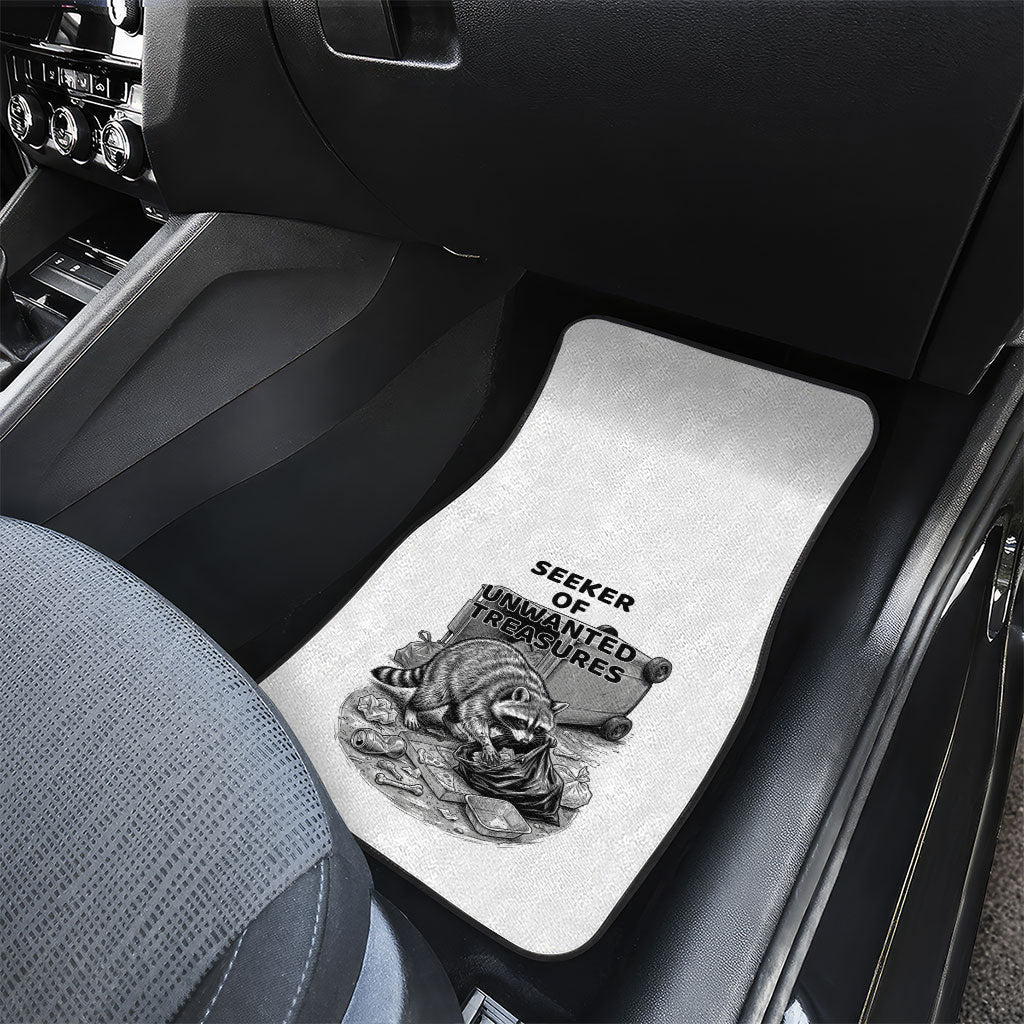 Raccoon I Am Not A Raccoon I Am A Trash Panda Car Mats Funny Animal Meme Grayscale Sketch Illustration