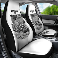 Raccoon I Am Not A Raccoon I Am A Trash Panda Car Seat Cover Funny Animal Meme Grayscale Sketch Illustration