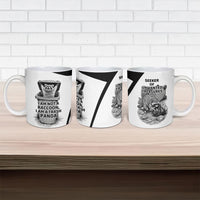 Raccoon I Am Not A Raccoon I Am A Trash Panda Ceramic Mug Funny Animal Meme Grayscale Sketch Illustration