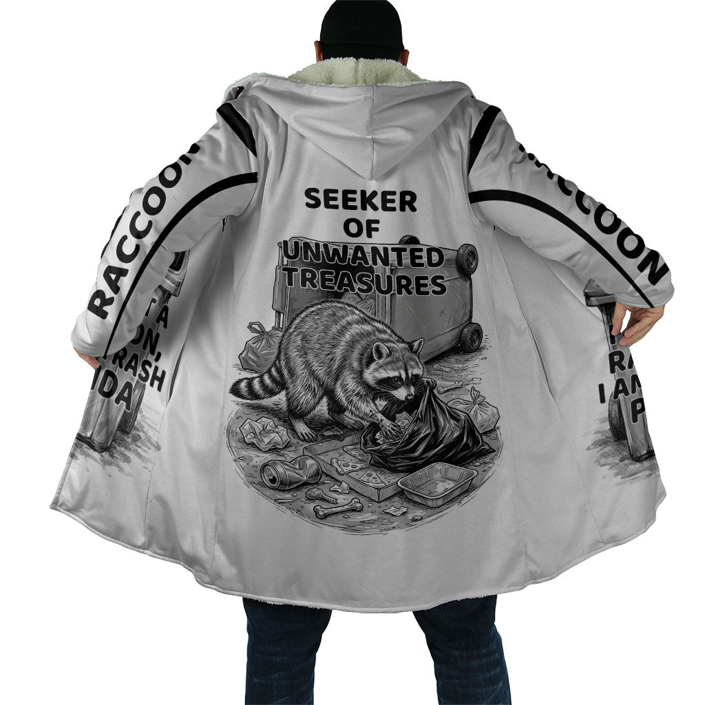Raccoon I Am Not A Raccoon I Am A Trash Panda Cloak Funny Animal Meme Grayscale Sketch Illustration