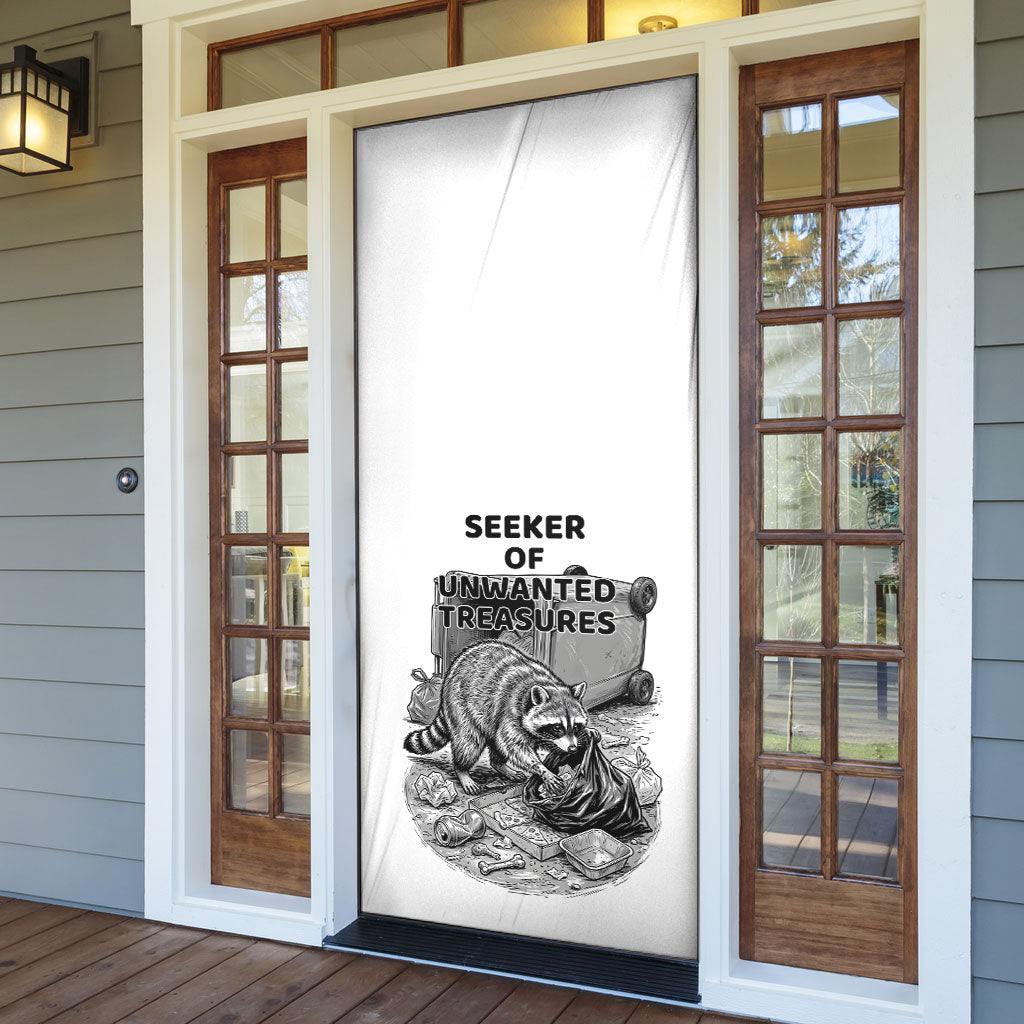 Raccoon I Am Not A Raccoon I Am A Trash Panda Door Cover Funny Animal Meme Grayscale Sketch Illustration