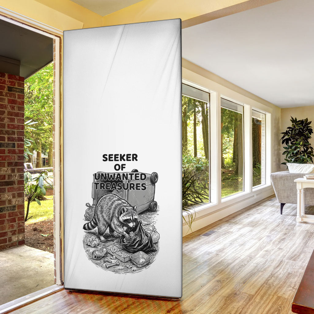 Raccoon I Am Not A Raccoon I Am A Trash Panda Door Cover Funny Animal Meme Grayscale Sketch Illustration