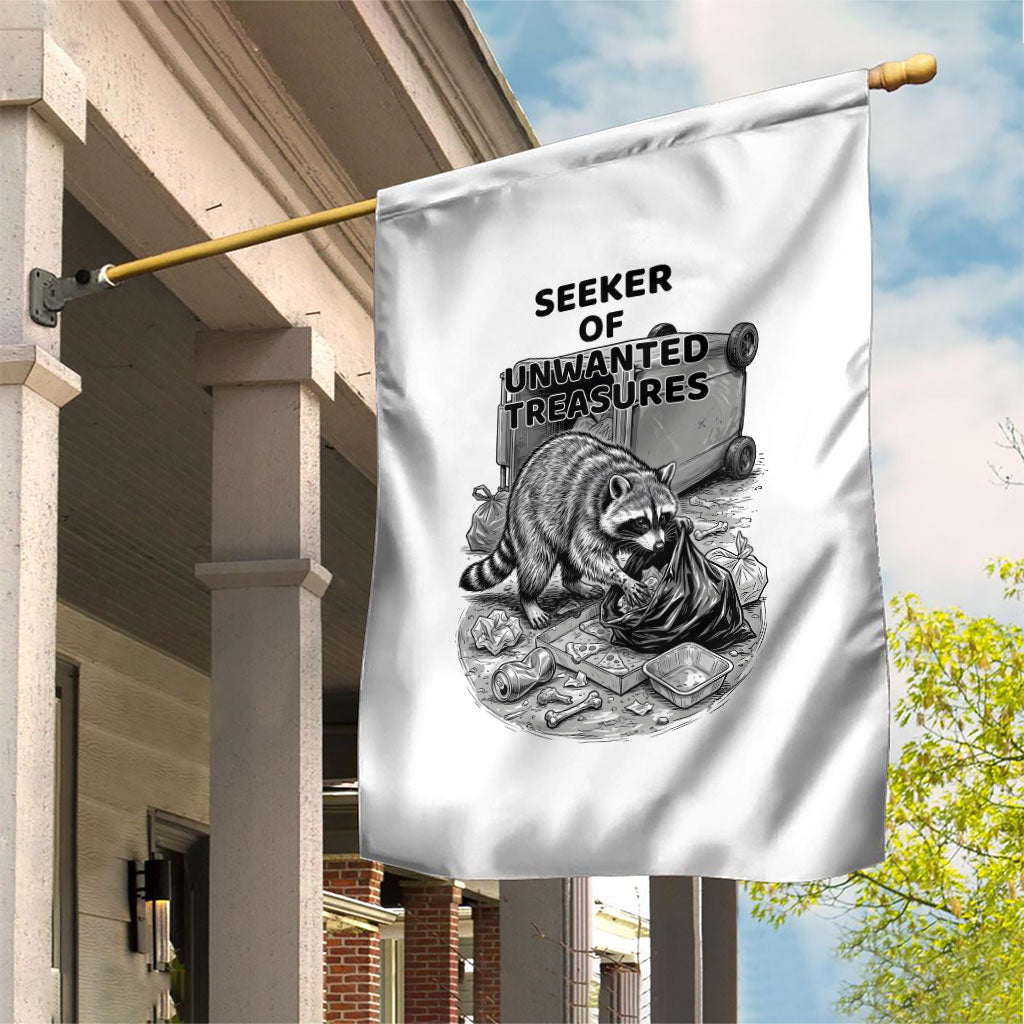 Raccoon I Am Not A Raccoon I Am A Trash Panda Garden Flag Funny Animal Meme Grayscale Sketch Illustration