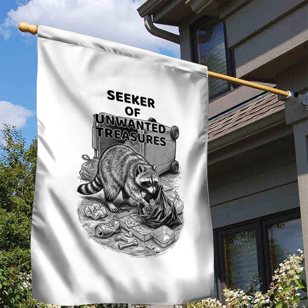 Raccoon I Am Not A Raccoon I Am A Trash Panda Garden Flag Funny Animal Meme Grayscale Sketch Illustration