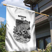 Raccoon I Am Not A Raccoon I Am A Trash Panda Garden Flag Funny Animal Meme Grayscale Sketch Illustration